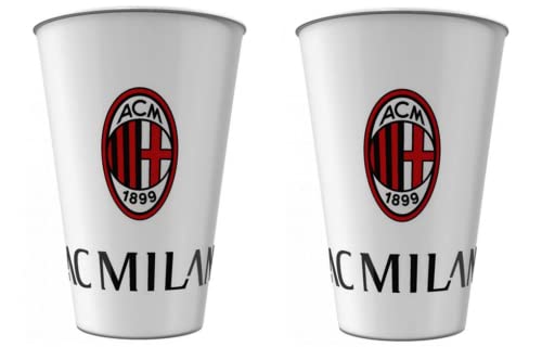 Set 2 Bicchieri in plastica 260ml Tifoso Senza BPA/Regalo  Ragazzi Prodotto Ufficiale ( Milan)