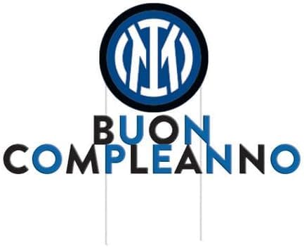 Decorazione Torta Top Buon Compleanno 18x19 cm - INTER