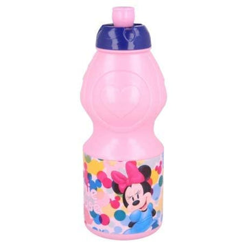 Borraccia Sport Minnie Mouse Topolina in Plastica per Bambini 400ML con Beccuccio Retraibile