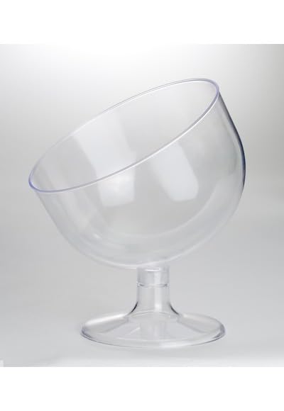 Portaconfetti Coppa inclinata trasparente gambo corto diametro 16 cm altezza 24 - in plastica