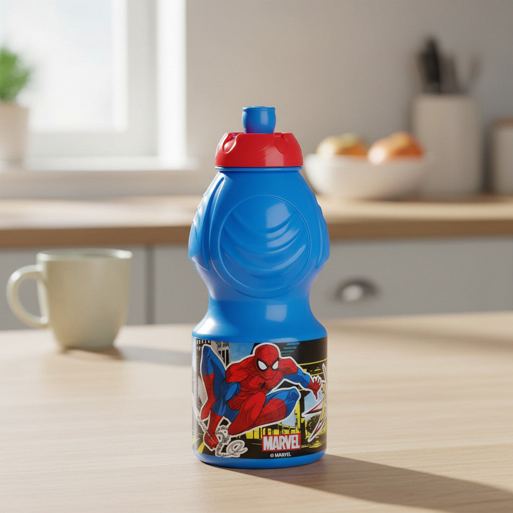 Borraccia Sport in Plastica per Bambini SPIDER-MAN 400ML con Beccuccio Retraibile