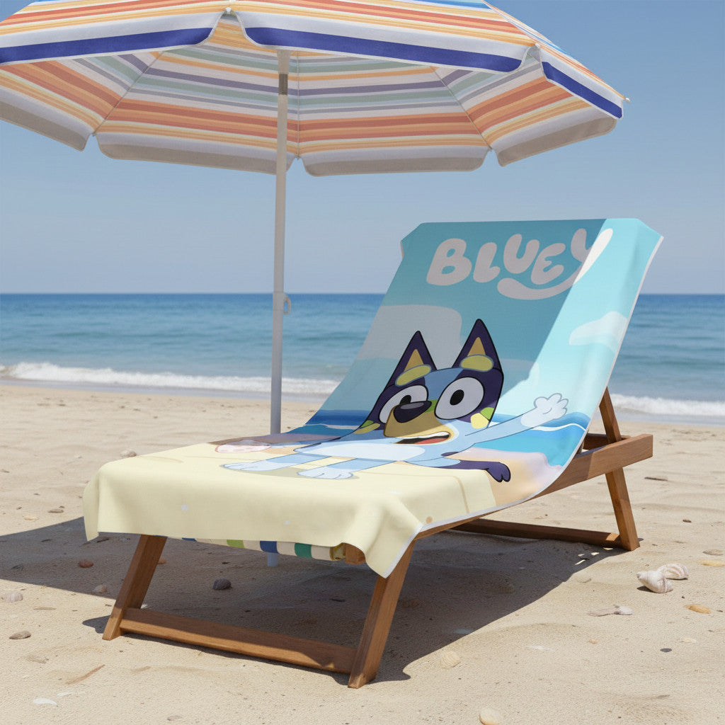 BLUEY - Telo Mare Asciugamano da spiaggia e piscina in microfibra CM. 140X70 asciugatura rapida, morbido