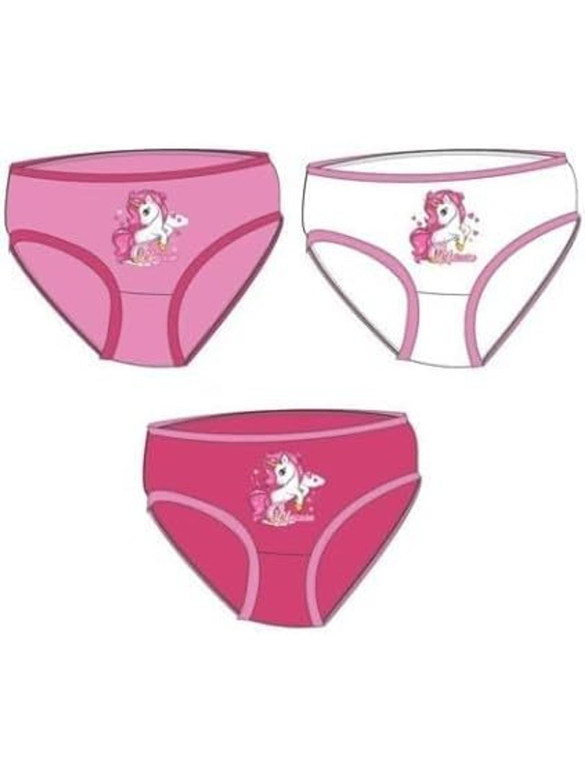 Unicorno | Set 3 Pezzi Mutandine in Cotone  Bambina Slip Mutanda Intimo (6-7 Anni)