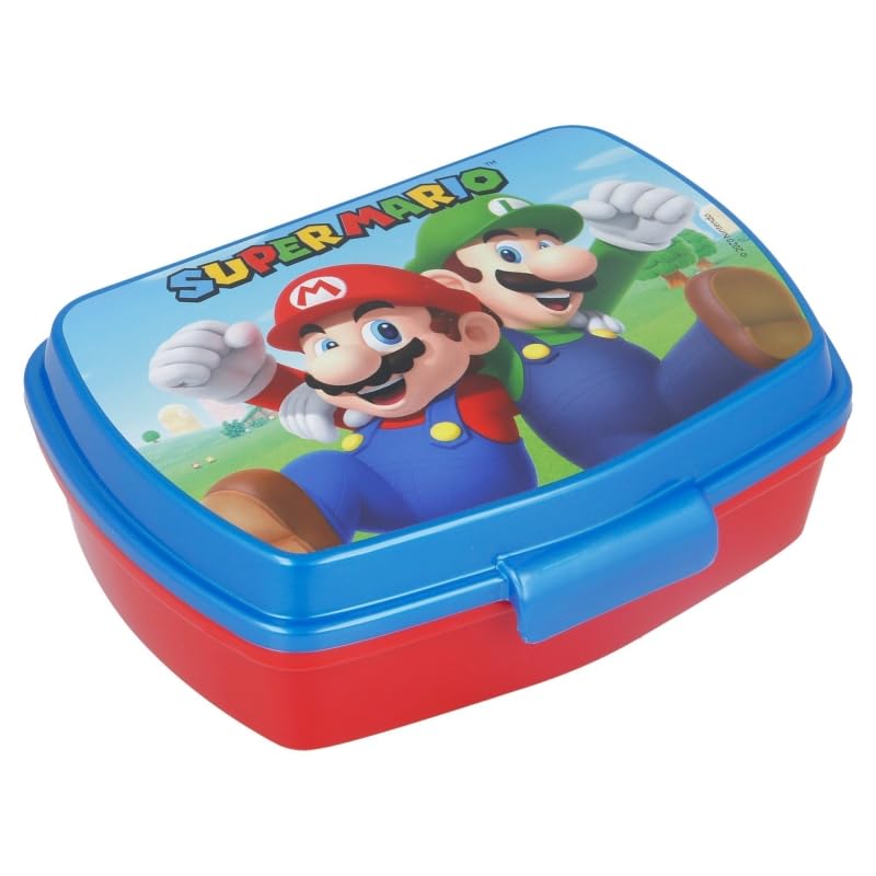 ùSet Pranzo Scuola 2 Pezzi Portamerenda e Borraccia in Plastica Bambini Bambino Merenda Launch Box - BPA Free (SuperMari