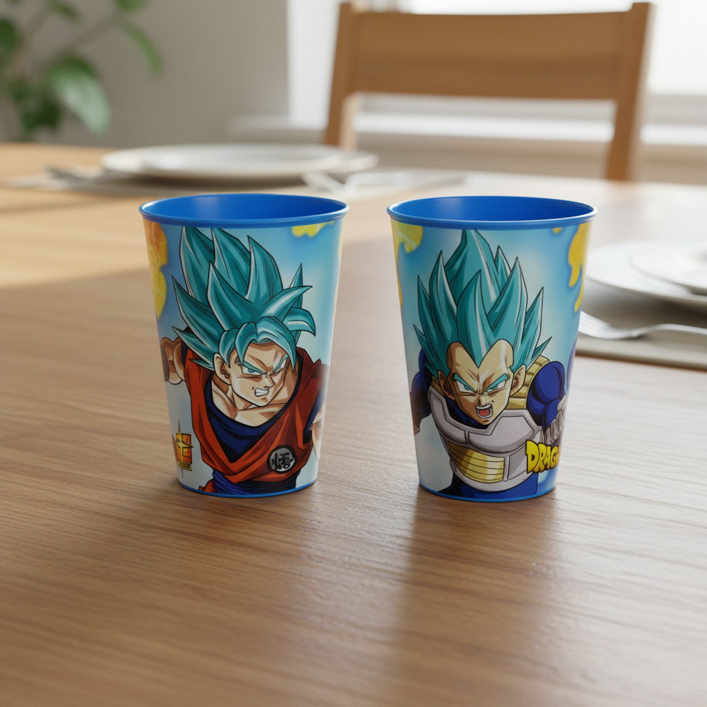 Set 2 Bicchieri per Bambini 260 ml in plastica Regalo per Ragazzi - Adatto per lavastoglie e microonde - DRAGON