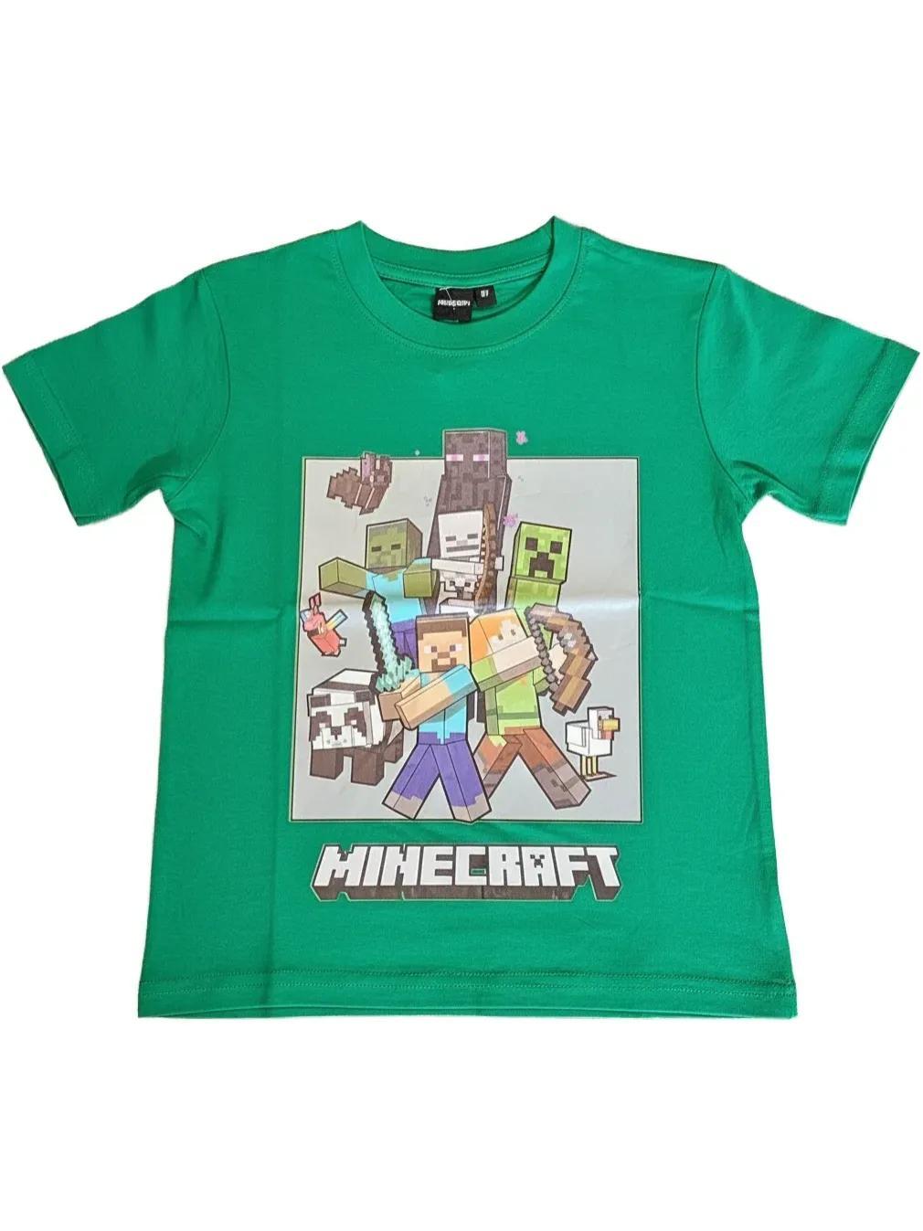 MINECRAFT - Maglietta Ufficiale 100% Cotone per Bambini T-Shirt Abbigliamento Maglia Ragazzi