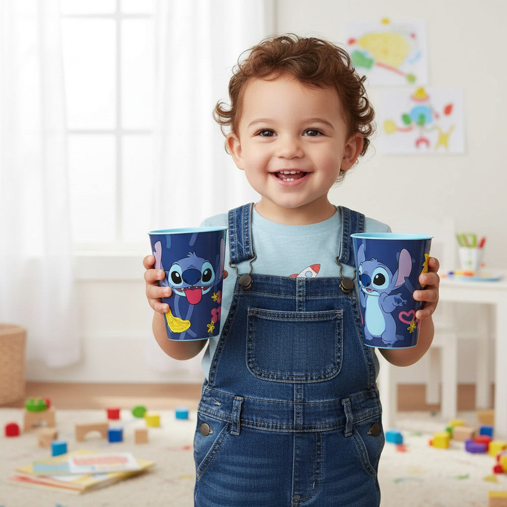 Set 2 Bicchieri per Bambini 260 ml in plastica Regalo per Ragazzi