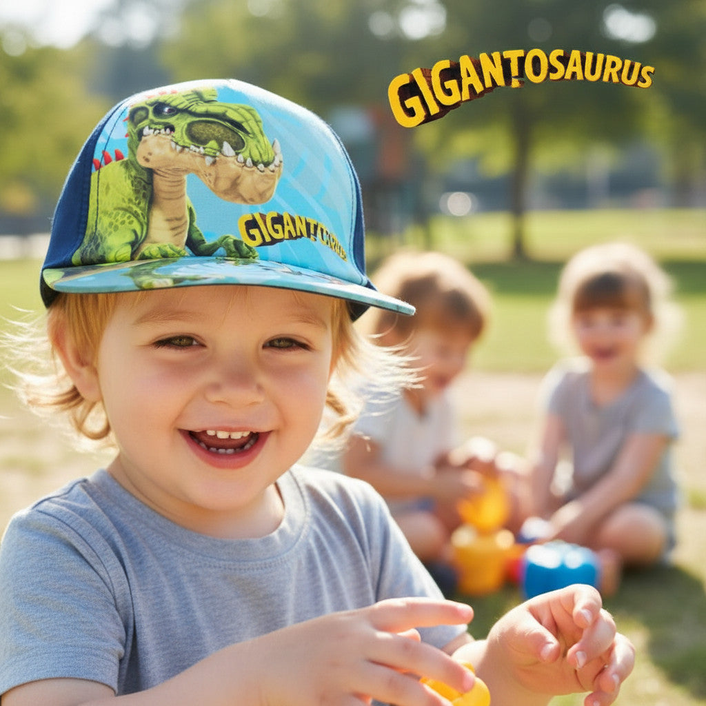 Cappello con Visiera da Ragazzo/Bambino - Berretto da Baseball Regolabile (Dinosauri T-Rex)