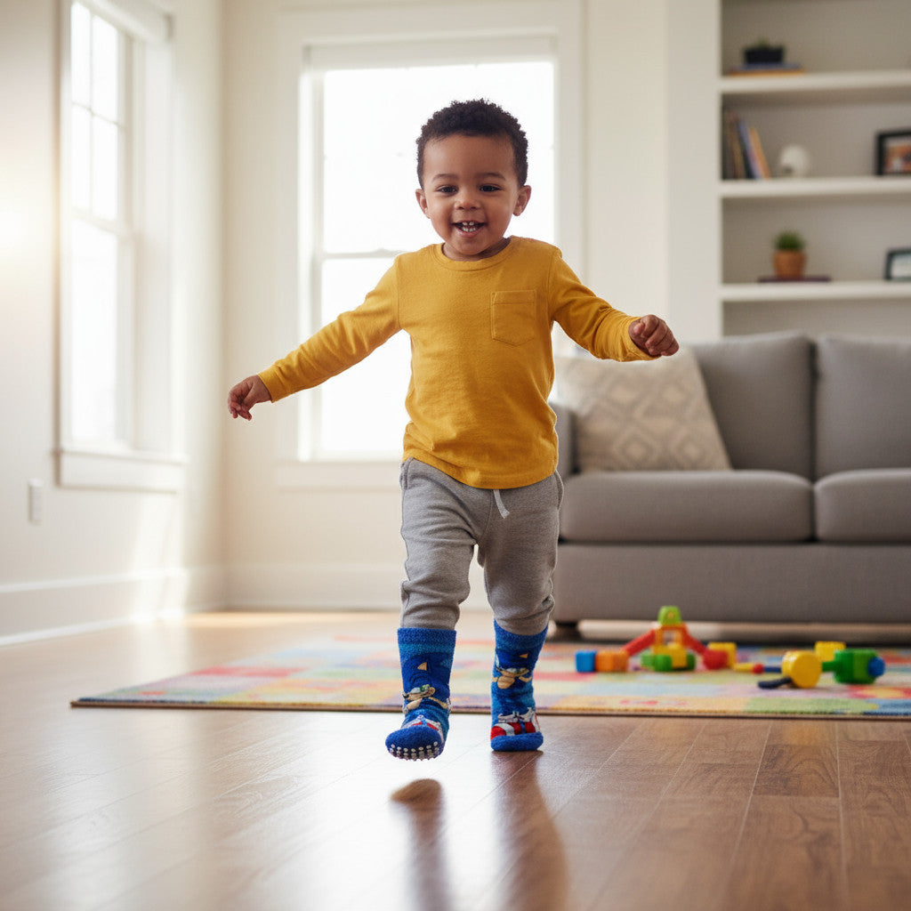 2 Paia Calzini Antiscivolo Ufficiali per Bambini SONIC