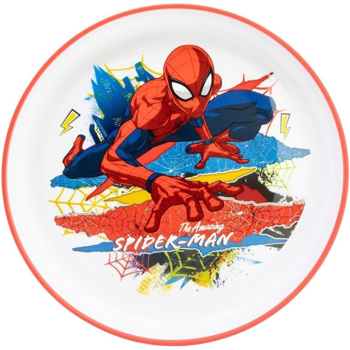 Set di stoviglie bicolore composto da 2 pezzi: Piatto e bicchiere per bambini con base antiscivolo SPIDER
