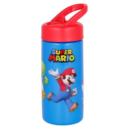 Borraccia PLAYGROUND Sport in plastica Bottiglia per Bambini 410ML con beccuccio richiudibile SUPERMARIO