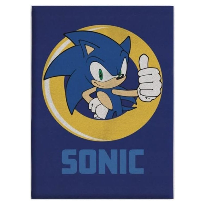 Coperta Plaid Morbida e Calda 100x140cm  Bambini Pile con stampa (Sonic the Hedgehog)