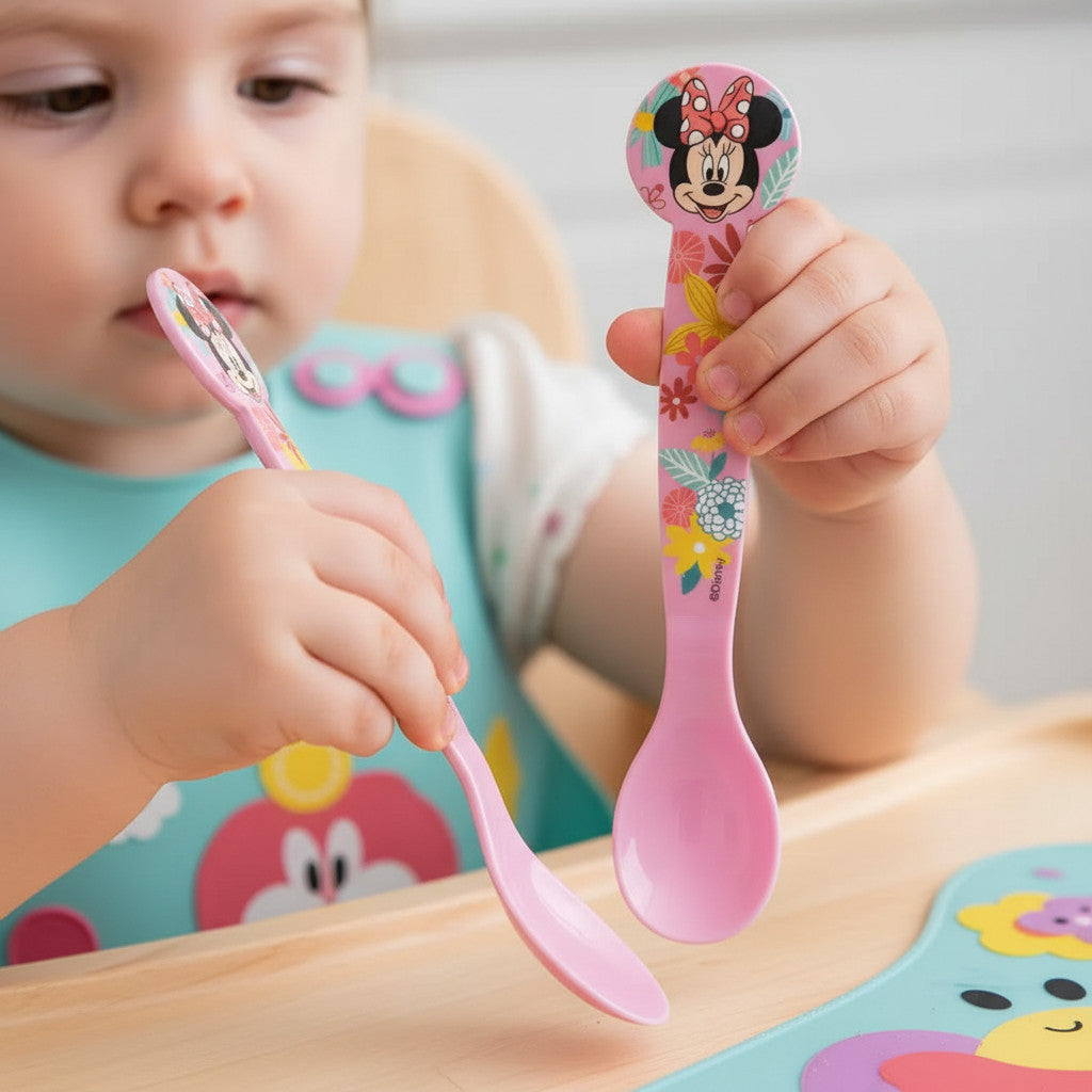Set Posate  Bambini in Plastica Alimentare senza BPA - Forchetta e Cucchiaio Made in Spain