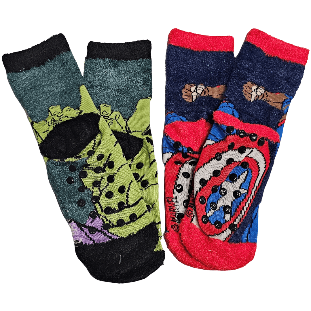 2 paia Calzini HULK Antiscivolo Ufficiali Calze Bambini Bimbi Avengers