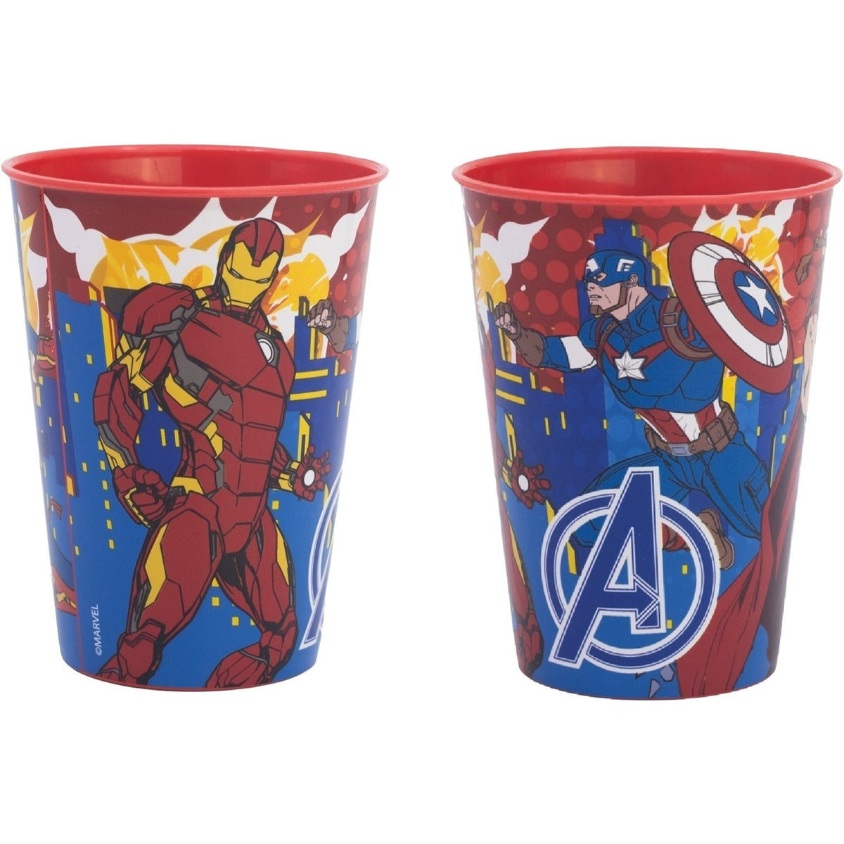Set 2 Bicchieri per Bambini 260 ml in plastica Regalo per Ragazzi - Adatto per lavastoglie e microonde