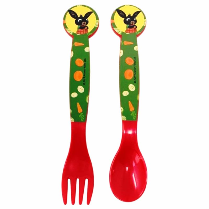 Set Posate  Bambini in Plastica Alimentare senza BPA - Forchetta e Cucchiaio Made in Spain (Bing)