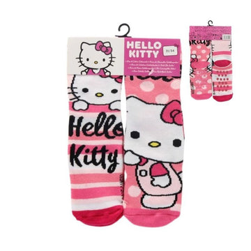 2 paia Calzini Antiscivolo Ufficiali Hello Kitty Bambini