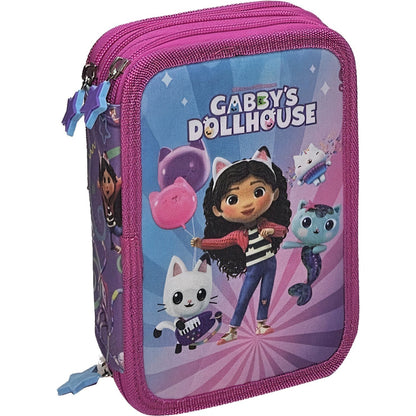 Portapenne Astuccio Triplo Borsellino Scuola e Asilo per Bambini e Ragazzi GABBY