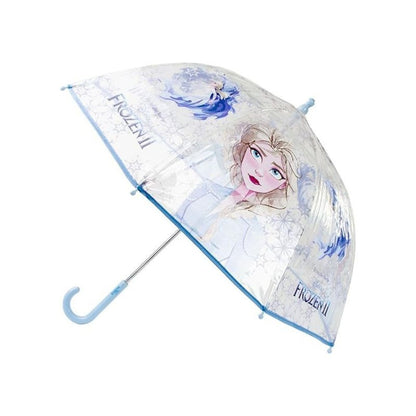 FROZEN - Ombrello da Pioggia Trasparente e Multicolore unisex a campana per bambini