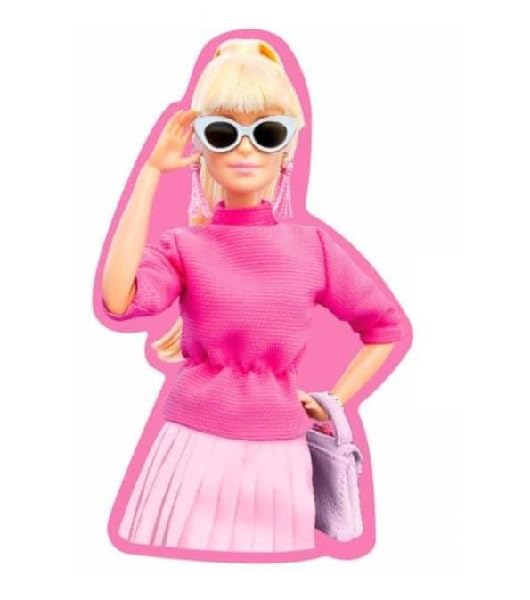 Cuscino 3D Shaped Sagomato peluche  Bambini in Poliestere con la Forma sagoma Personaggio ( BARBIE)