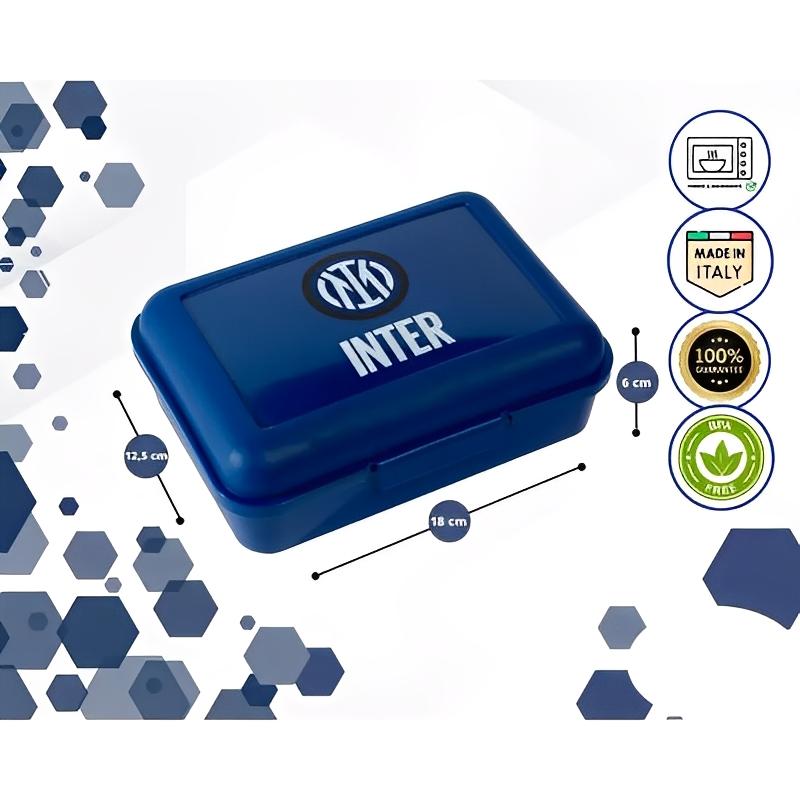 Inter Ufficiale Porta merenda, Lunch Box F.C. Portamerenda bambini e ragazzi Scuola BPA free Made in Italy