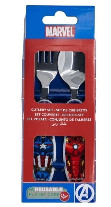 Set Posate  Bambini in Acciaio Inossidabile - Forchetta e Cucchiaio ( AVENGERS Hulk)