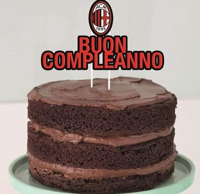 Decorazione Torta Top Buon Compleanno 18x19 cm - MILAN