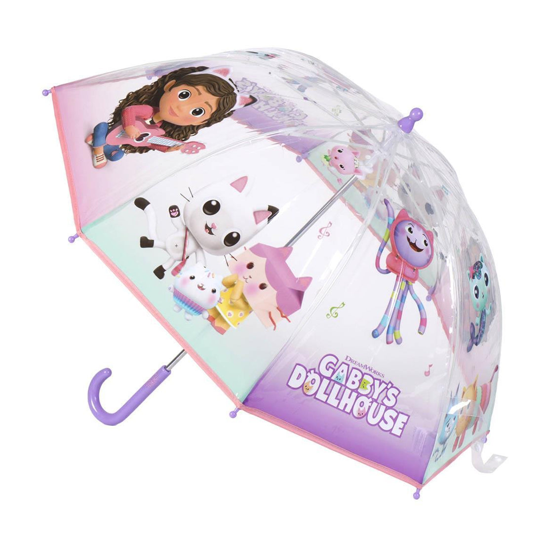 Ombrello da Pioggia Trasparente e Multicolore unisex a campana per bambini GABBY
