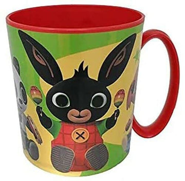 Tazza Bicchiere in plastica 350ml  Microonde con manico Bambini colazione BPA-free (Bing)