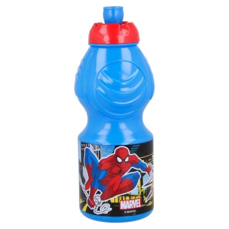 Borraccia Sport in plastica Bottiglia  Bambini 400ML con beccuccio retraibile (Spiderman)