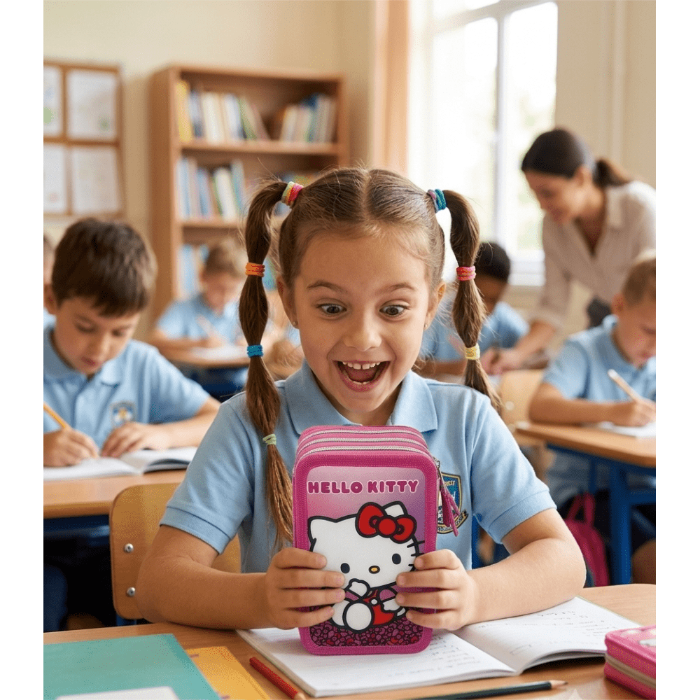 Portapenne Astuccio Triplo Borsellino Scuola e Asilo per Bambini e Ragazzi