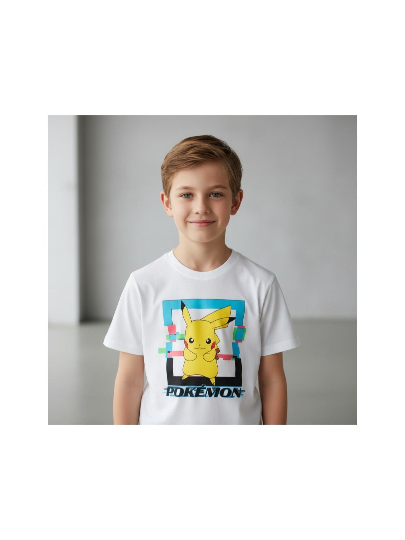 POKEMON - Maglietta Ufficiale 100% Cotone per Bambini T-Shirt Abbigliamento Maglia Ragazzi - Pikachu