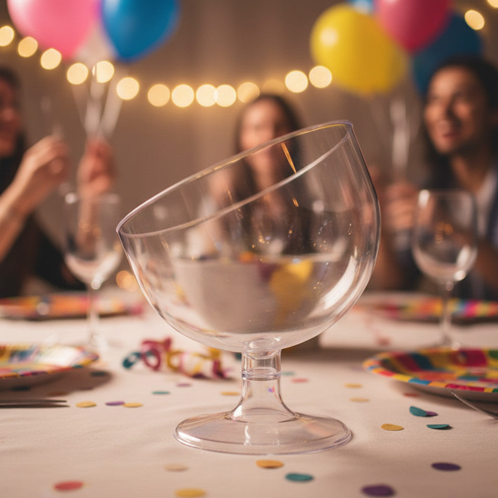 Portaconfetti Coppa trasparente con gambo corto per confetti in plastica per eventi