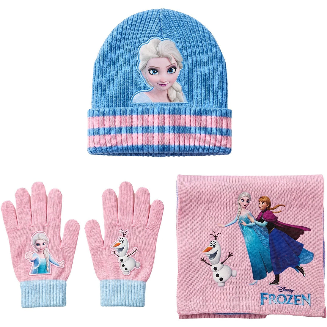 Set 3 Pezzi Frozen Cappello Scaldacollo Guanti Bambini Taglia Unica