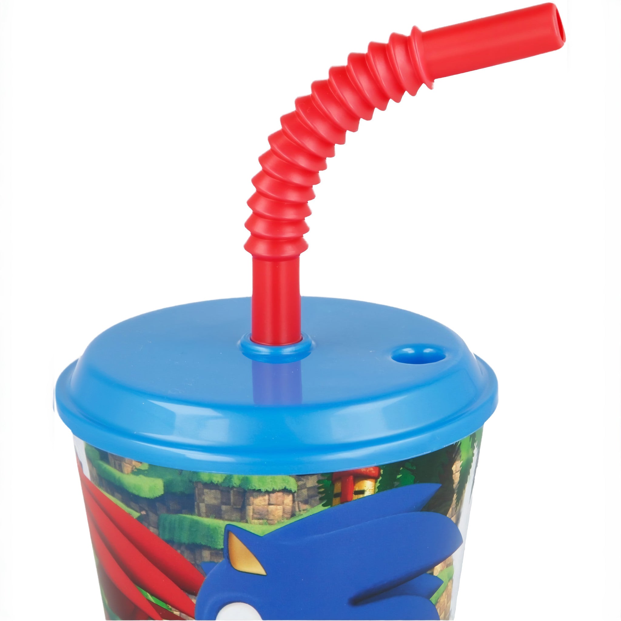 SONIC - Bicchiere ufficiale Per Bambini Con Cannuccia e coperchio Riutilizzabile - 430 ml