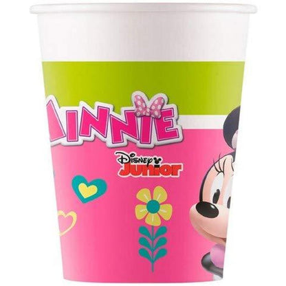 Kit Festa 8 Persone Set Tavola Addobbi Party Compleanno con 8 Piatti, 8 Bicchieri e tovaglioli (Minnie Mouse)