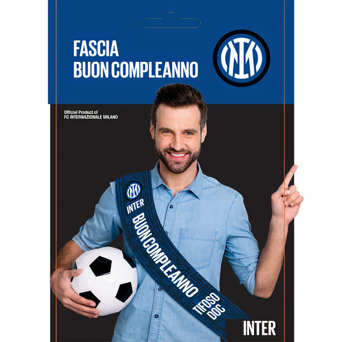 Fascia Ufficiale Festa Buon Compleanno per Tifoso Calcio 7,5 x 152 cm poliestere