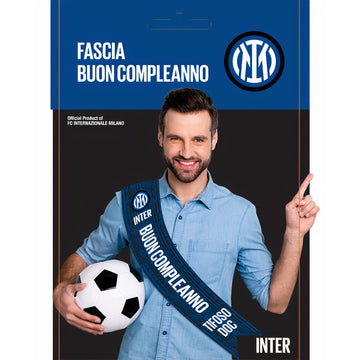Fascia Ufficiale Festa Buon Compleanno per Tifoso Calcio 7,5 x 152 cm poliestere