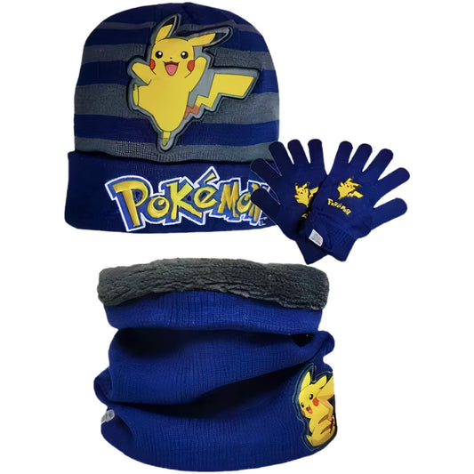 Set 3 pezzi con Cappello Invernale, Scaldacollo Sciarpa e Guanti per Bambini - Taglia Unica - Morbidi e Caldi bimbo