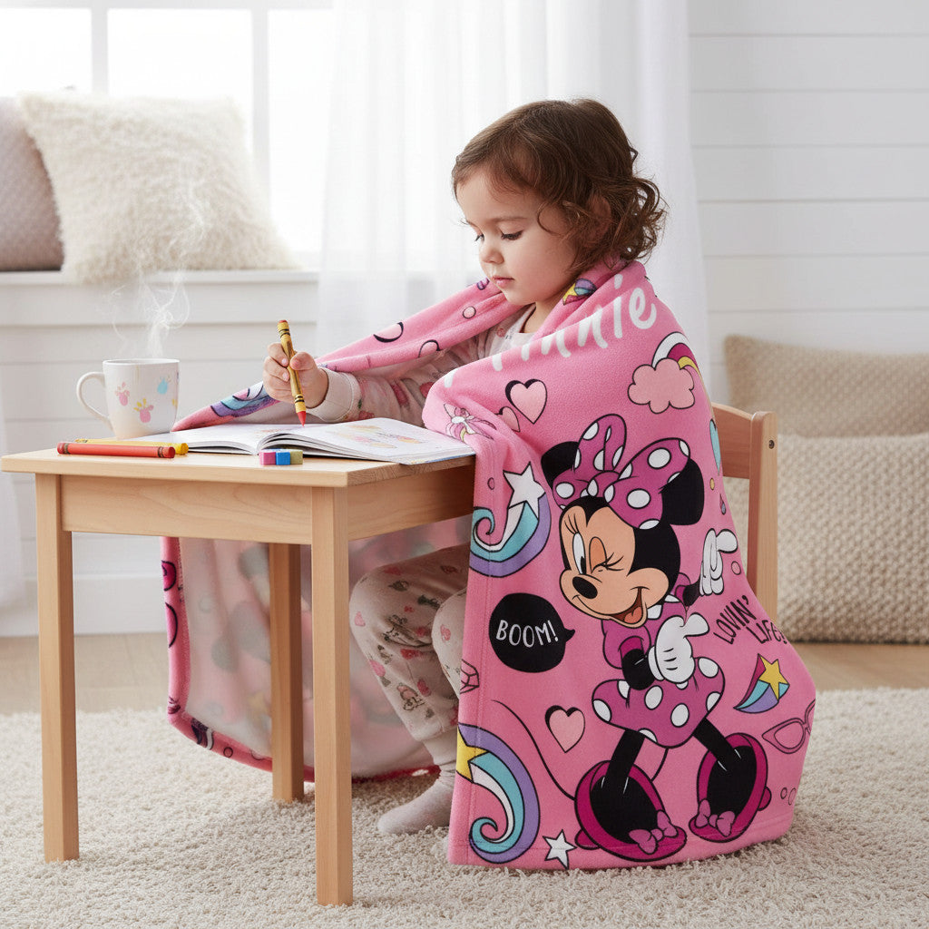 Coperta Ufficiale Plaid Morbida e Calda 100x140cm per Bambini Pile con stampa Idea Regalo - TOPOLINA