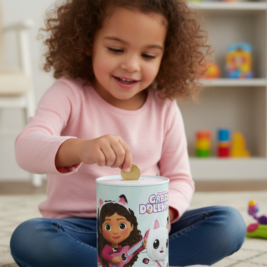 Portamonete per bambini in metallo cilindrico Regalo Ragazzi GABBY