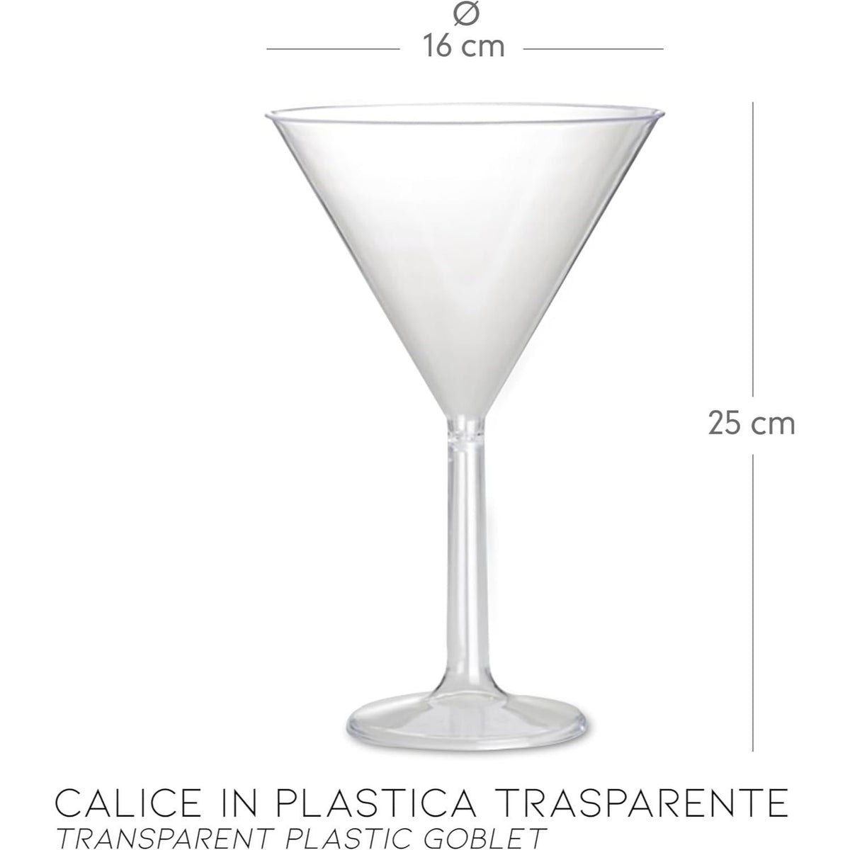 Portaconfetti Coppa trasparente con gambo corto per confetti in plastica per eventi