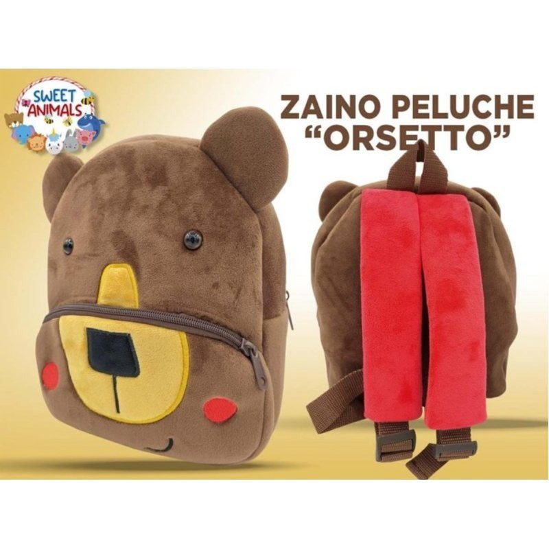 Zainetto Asilo Bambini, Zainetto Bimbo 1-3 Anni Nido Preschool Peluche 3D Animaletti Borsa Zaino Bambino Bambina Morbido Mini