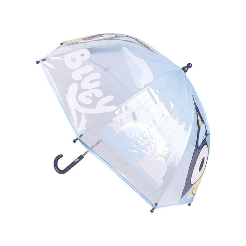 BLUEY - Ombrello da Pioggia Trasparente e Multicolore Unisex a Campana per Bambini