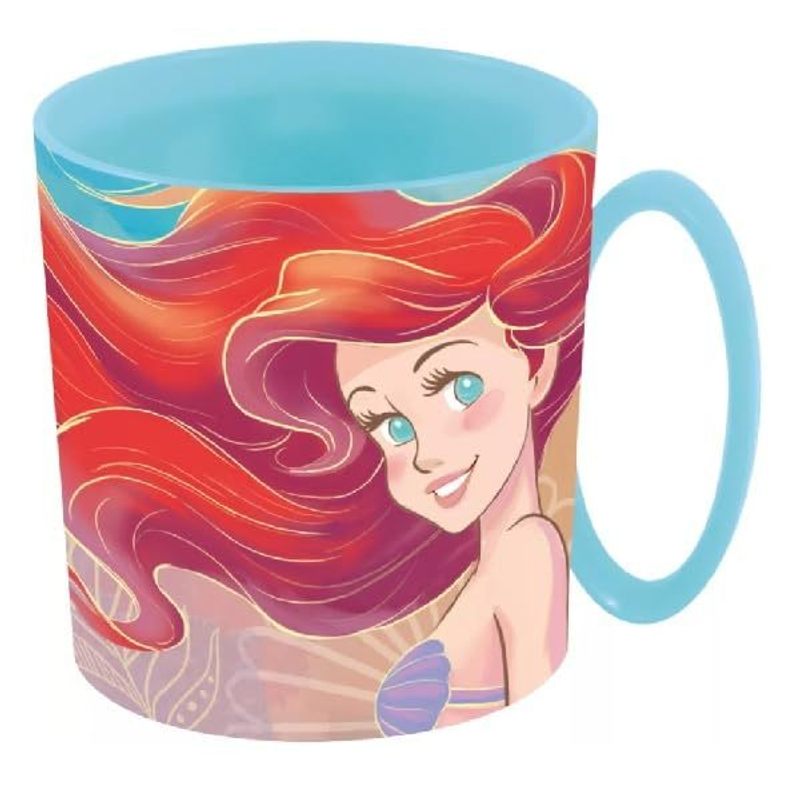 Tazza Bicchiere in plastica 350ml  Microonde con manico Bambini colazione BPA-free  ARIEL Sirenetta