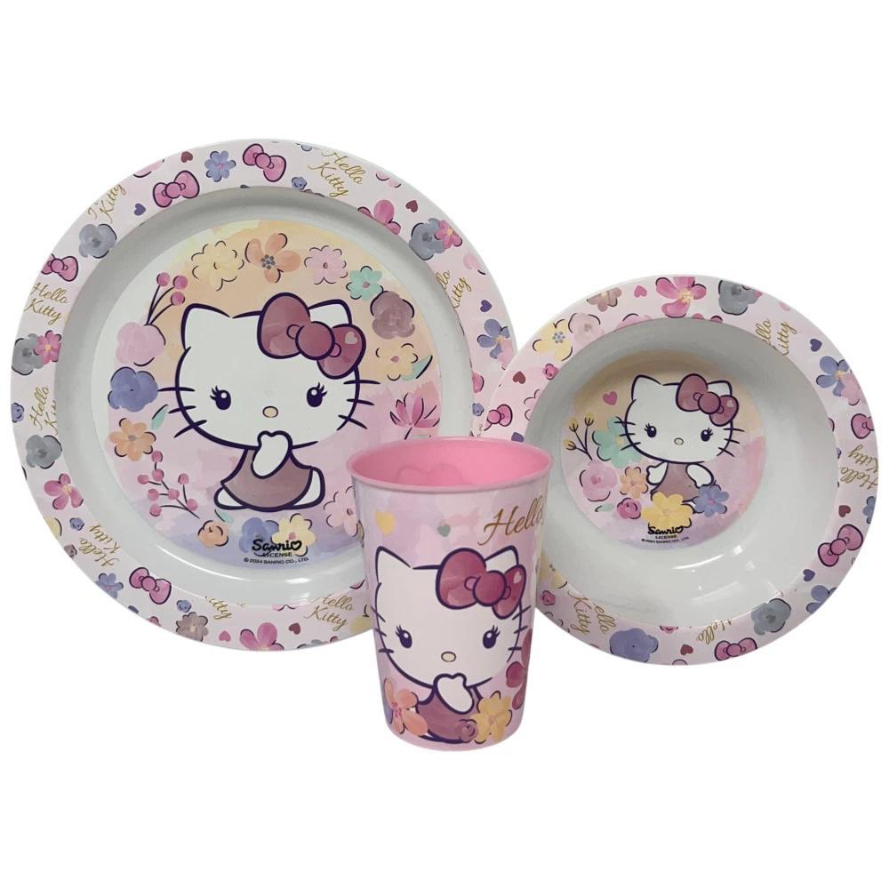 Set di stoviglie riutilizzabile per bambini bicolore – Set composto da 5 pezzi: Piatto, ciotola, bicchieri e posate per 