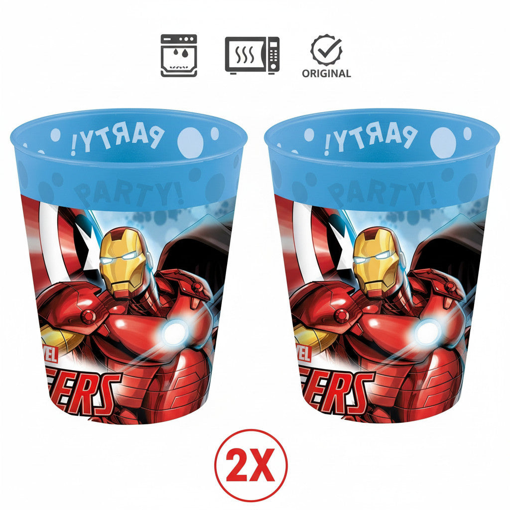 Set 2 Bicchieri per Bambini 260 ml in plastica Regalo per Ragazzi - Adatto per lavastoglie e microonde