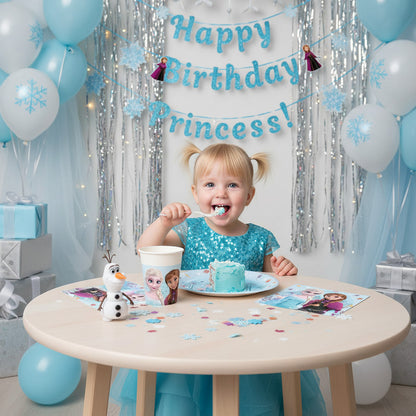 Kit Festa 8 Persone Set Tavola Addobbi Party Compleanno con 8 Piatti, 8 Bicchieri e tovaglioli