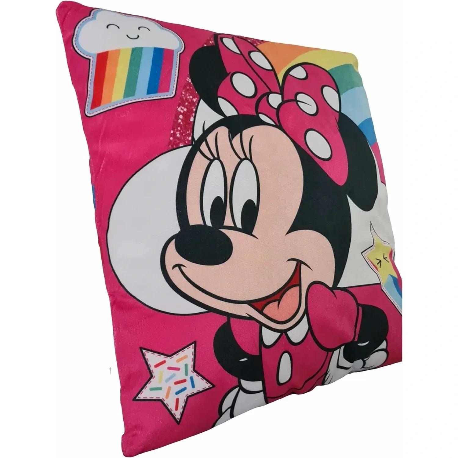 MINNIE MOUSE - Cuscino Ufficiale Arredo 40x40 cm morbido con imbottitura 100% poliestere per cameretta bambini e ragazzi - TOPOLINA