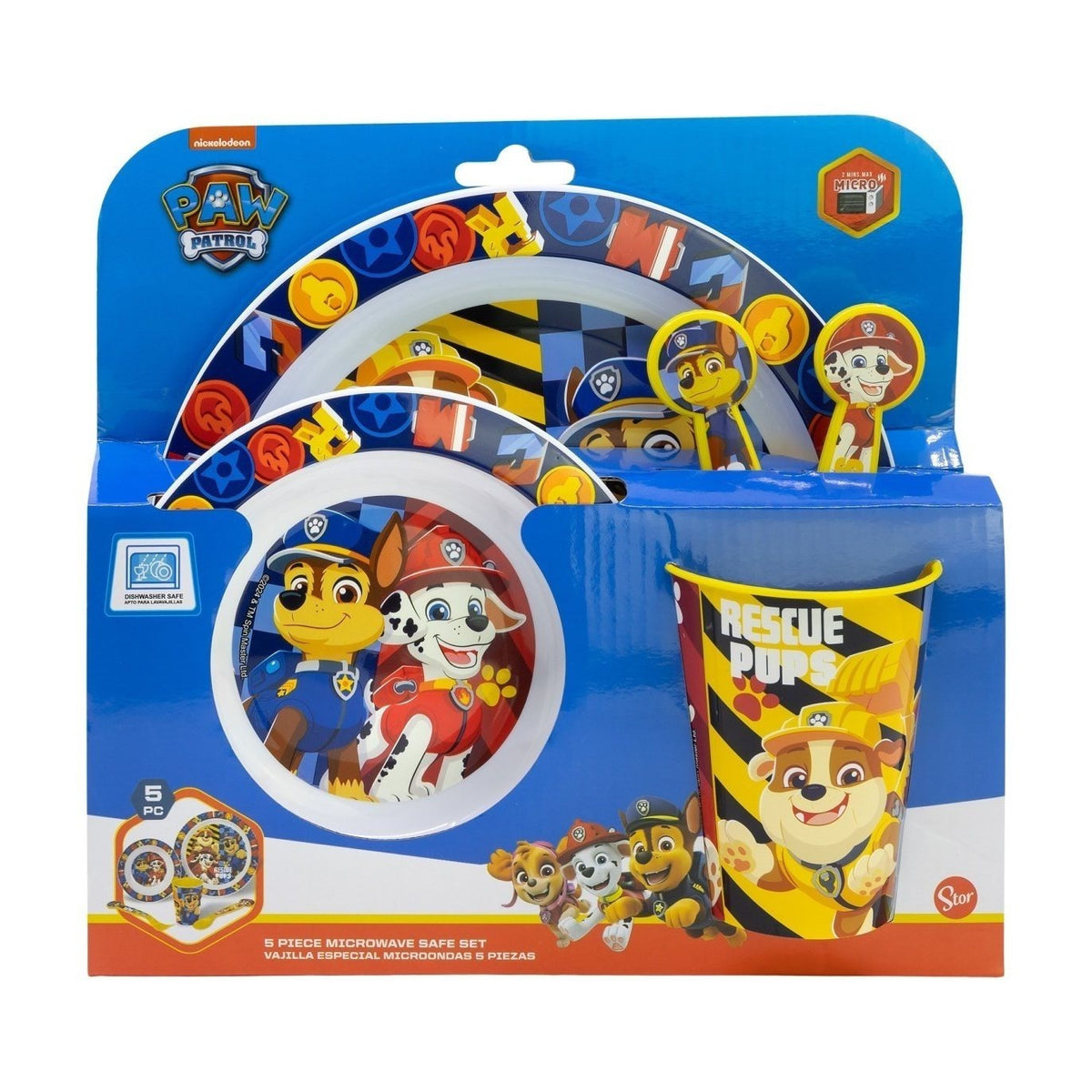 Set di stoviglie riutilizzabile per bambini bicolore – Set composto da 5 pezzi: Piatto, ciotola, bicchieri e posate per 